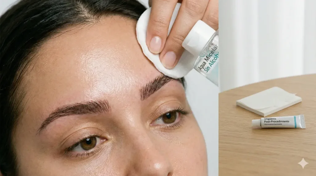 cuidados de micropigmentación de cejas para piel grasa